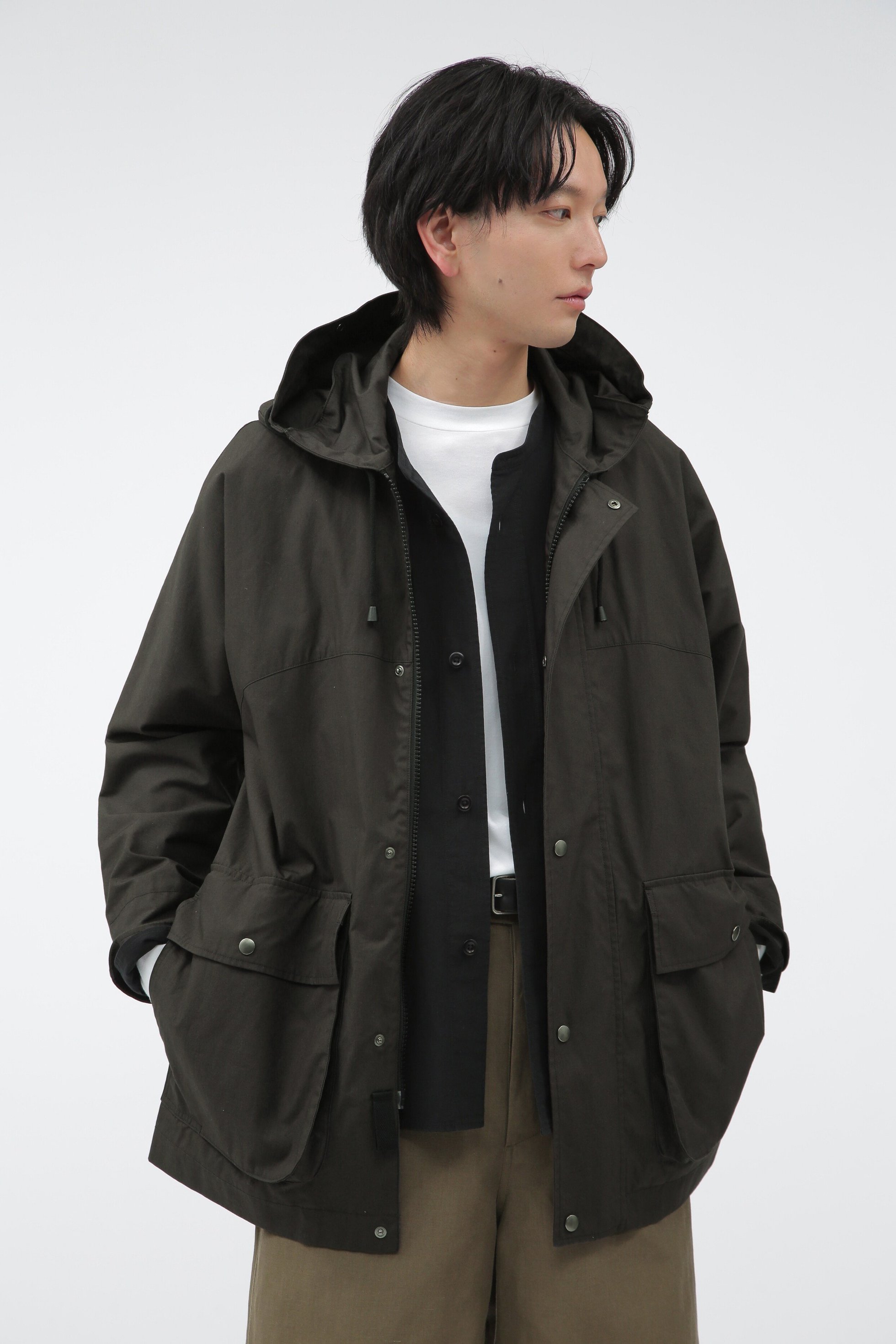 【マーガレット ハウエル/MARGARET HOWELL / MEN】のCOTTON CORDURA PLAINWEAVE インテリア・キッズ・メンズ・レディースファッション・服の通販 founy(ファニー) 　ファッション　Fashion　メンズファッション　Fashion for Men　キャラクター　Character, Licensed Characters　コンパクト　Compact, Small Size　ジャケット　Jacket, Outerwear　ドット　Polka Dot, Dot Pattern　フロント　Front, Front Design　ブルゾン　Blouson, Bomber Jacket　ポケット　Pocket, Pocket Detail　ヴィンテージ　Vintage Style　DARK BROWN2|ID: prp329100004613773 ipo3291000000033509086