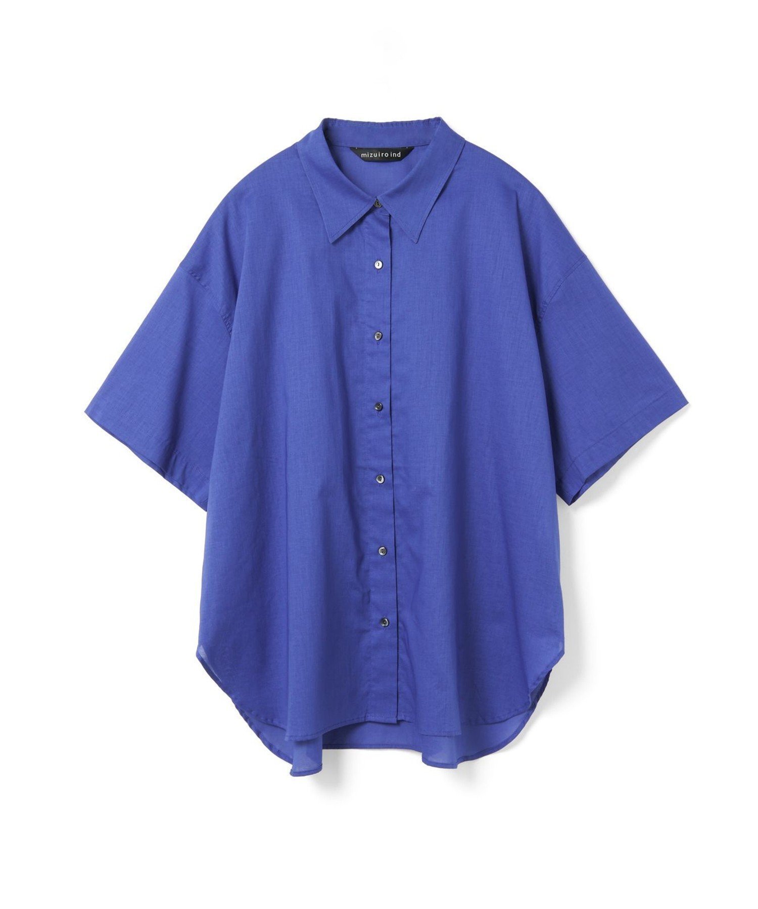 【マーコート/MARcourt】のmizuiro ind ハーフスリーブワイドシャツ インテリア・キッズ・メンズ・レディースファッション・服の通販 founy(ファニー) 　ファッション　Fashion　レディースファッション　Fashion for Women　トップス・カットソー　Cut & Sew Tops　シャツ・ブラウス・オフィスカジュアル　Elegant Blouses & Button-Ups　シンプル　Simple, Minimal　ベーシック　Basic, Essential　ポケット　Pocket, Pocket Detail　レギュラー　Regular, Standard Fit　ワイド　Wide, Wide Fit　無地　Plain, Solid Color　ブルー|ID: prp329100004613788 ipo3291000000033031192