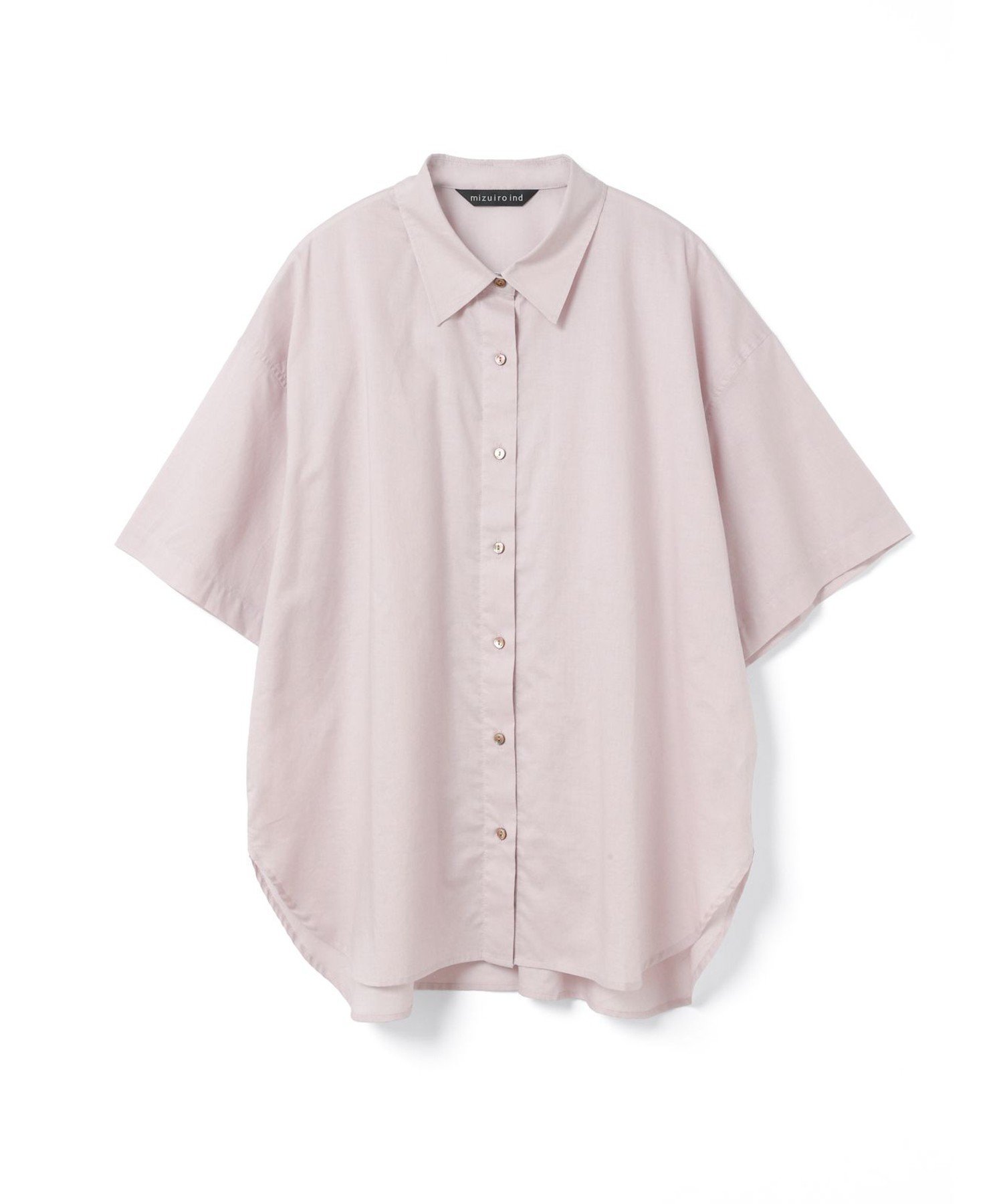 【マーコート/MARcourt】のmizuiro ind ハーフスリーブワイドシャツ インテリア・キッズ・メンズ・レディースファッション・服の通販 founy(ファニー) 　ファッション　Fashion　レディースファッション　Fashion for Women　トップス・カットソー　Cut & Sew Tops　シャツ・ブラウス・オフィスカジュアル　Elegant Blouses & Button-Ups　シンプル　Simple, Minimal　ベーシック　Basic, Essential　ポケット　Pocket, Pocket Detail　レギュラー　Regular, Standard Fit　ワイド　Wide, Wide Fit　無地　Plain, Solid Color　スモークピンク|ID: prp329100004613788 ipo3291000000033031194