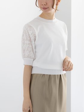 【テチチ/Te chichi】のエンブロイダリースリーブニット 人気、トレンドファッション・服の通販 founy(ファニー) ファッション Fashion レディースファッション Fashion for Women トップス・カットソー Cut & Sew Tops ニット Knit Tops & Sweaters ベーシック Basic, Essential 人気 Popular, Best Seller 夏 Summer |ID:prp329100004613923