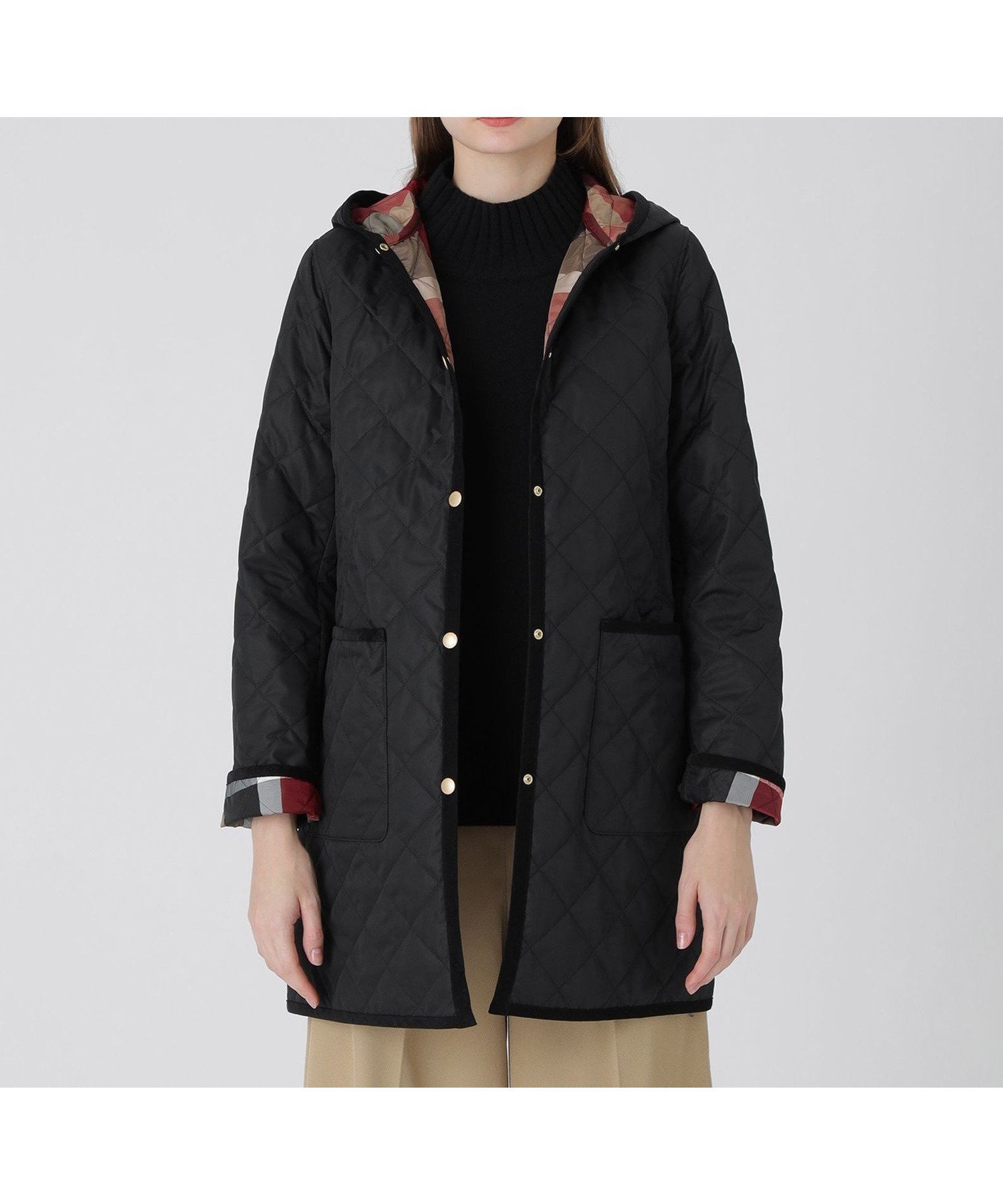 【ブルーレーベル クレストブリッジ/BLUE LABEL CRESTBRIDGE】のナチュラルタフタキルティングコート 人気、トレンドファッション・服の通販 founy(ファニー) 　ファッション　Fashion　レディースファッション　Fashion for Women　アウター　Coat / Outerwear Collection　コート・ロングコート・ピーコート　Long Coats, Peacoats & More　キルティング　Quilted, Quilting　チェック　Check, Plaid, Tartan　ミドル　Middle Length, Mid Height　 other-1|ID: prp329100004613947 ipo3291000000033033626