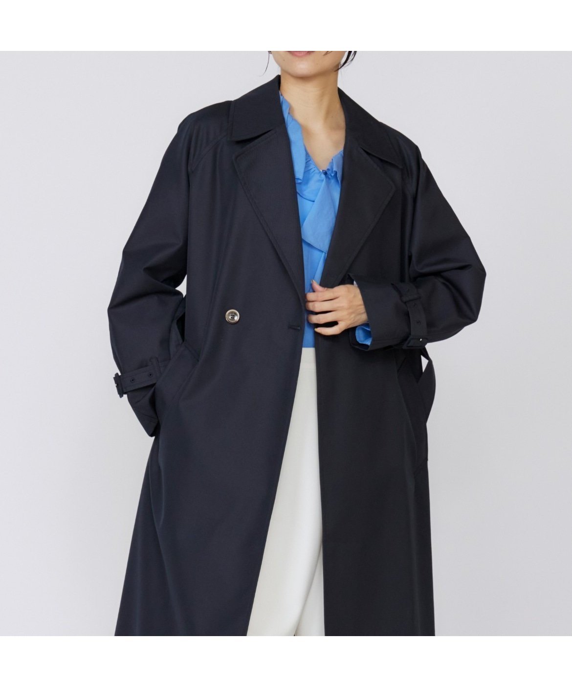 【イネド/INED】のトレンチコート インテリア・キッズ・メンズ・レディースファッション・服の通販 founy(ファニー) 　ファッション　Fashion　レディースファッション　Fashion for Women　アウター　Coat / Outerwear Collection　コート・ロングコート・ピーコート　Long Coats, Peacoats & More　トレンチコート / 春秋の定番アウター　Trench Coats　エレガント 上品　Elegant　ドレス　Dress, One-Piece　バランス　Balance, Style Balance　フォルム　Silhouette, Form　ポケット　Pocket, Pocket Detail　ネイビー|ID: prp329100004613950 ipo3291000000033033726