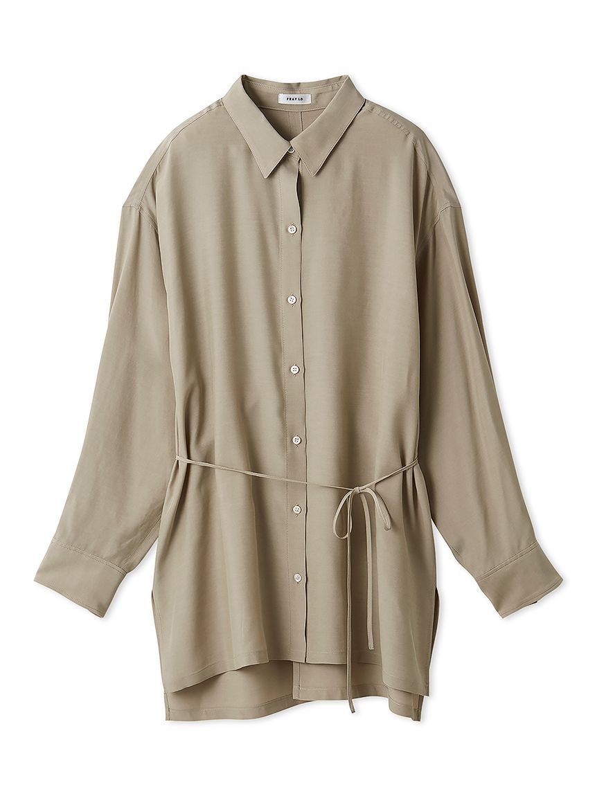 【フレイ アイディー/FRAY I.D】のバックスリットUVシャツ/ウォッシャブル・UVカット・速乾・接触冷感 インテリア・キッズ・メンズ・レディースファッション・服の通販 founy(ファニー) 　ファッション　Fashion　レディースファッション　Fashion for Women　トップス・カットソー　Cut & Sew Tops　シャツ・ブラウス・オフィスカジュアル　Elegant Blouses & Button-Ups　バッグ　Bags　おすすめ　Recommended / Our Picks　なめらか　Smooth, Silky Texture　キュプラ　Cupro, Eco Fabric　シンプル　Simple, Minimal　ストリング　String, Drawstring　スリット　Slit, Slit Detail　トレンド　Trend, Trending Now　ピーチ　Peach, Soft Touch　フロント　Front, Front Design　定番　Standard, Basic Item　水着　Swimsuit, Swimwear　MOC[056]|ID: prp329100004613961 ipo3291000000033033985
