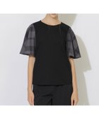 【ブルーレーベル クレストブリッジ/BLUE LABEL CRESTBRIDGE】のハーフフレアスリーブチェックTシャツ 人気、トレンドファッション・服の通販 founy(ファニー) ファッション Fashion レディースファッション Fashion for Women トップス・カットソー Cut & Sew Tops シャツ・ブラウス・オフィスカジュアル Elegant Blouses & Button-Ups ロングTシャツ・Tシャツ Longline T-Shirts & Tees シンプル Simple, Minimal スリーブ Sleeve, Long Sleeve / Short Sleeve チェック Check, Plaid, Tartan トレンド Trend, Trending Now フレア Flare, Flared エレガント 上品 Elegant 無地 Plain, Solid Color thumbnail ブラック|ID: prp329100004614263 ipo3291000000033037855