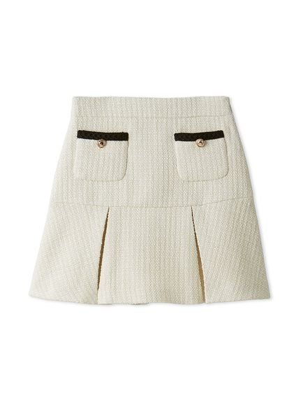 【リリーブラウン/Lily Brown】のツイードタックミニスカート 人気、トレンドファッション・服の通販 founy(ファニー) 　ファッション　Fashion　レディースファッション　Fashion for Women　スカート　Skirts　ミニスカート　Mini Skirts　おすすめ　Recommended / Our Picks　クラシカル　Classical, Vintage-Inspired　ジャケット　Jacket, Outerwear　セットアップ　Set-Up, Coordinated Outfit　ツイード　Twill, Twill Weave　フィット　Fit, Slim Fit　フェミニン　Feminine, Girly　フレア　Flare, Flared　ブレード　Braid, Decorative Trim　ポケット　Pocket, Pocket Detail　ミニスカート　Mini Skirt, Short Skirt　今季　This Season, Current Season　定番　Standard, Basic Item　 other-1|ID: prp329100004614316 ipo3291000000033196345