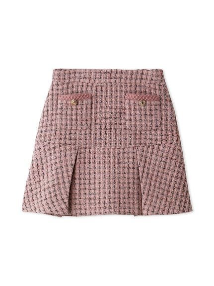 【リリーブラウン/Lily Brown】のツイードタックミニスカート インテリア・キッズ・メンズ・レディースファッション・服の通販 founy(ファニー) 　ファッション　Fashion　レディースファッション　Fashion for Women　スカート　Skirts　ミニスカート　Mini Skirts　おすすめ　Recommended / Our Picks　クラシカル　Classical, Vintage-Inspired　ジャケット　Jacket, Outerwear　セットアップ　Set-Up, Coordinated Outfit　ツイード　Twill, Twill Weave　フィット　Fit, Slim Fit　フェミニン　Feminine, Girly　フレア　Flare, Flared　ブレード　Braid, Decorative Trim　ポケット　Pocket, Pocket Detail　ミニスカート　Mini Skirt, Short Skirt　今季　This Season, Current Season　定番　Standard, Basic Item　PNK[066]|ID: prp329100004614316 ipo3291000000033196350