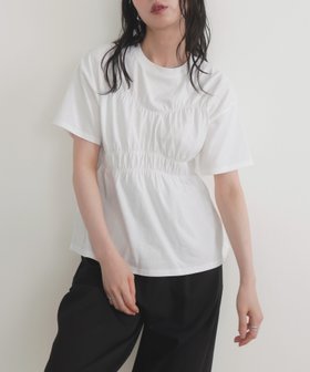 【リアン/Lian】のシャーリングビスチェTシャツ 人気、トレンドファッション・服の通販 founy(ファニー) ファッション Fashion レディースファッション Fashion for Women トップス・カットソー Cut & Sew Tops シャツ・ブラウス・オフィスカジュアル Elegant Blouses & Button-Ups ロングTシャツ・Tシャツ Longline T-Shirts & Tees ビスチェ Bustiers & Corset Tops / Layered Bustier Style シャーリング Shirring, Ruched トレンド Trend, Trending Now ビスチェ Bustier, Corset Top |ID:prp329100004614423
