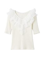 【スナイデル/SNIDEL】のフリルカラーカットプルオーバー 人気、トレンドファッション・服の通販 founy(ファニー) ファッション Fashion レディースファッション Fashion for Women トップス・カットソー Cut & Sew Tops カジュアルプルオーバー・ニットトップス Pullovers & Knit Tops / Casual Pullovers ウェーブ Wavy Pattern オーガンジー Organza Fabric カットソー Cut and Sewn Top クラシカル Classical, Vintage-Inspired シンプル Simple, Minimal ストレート Straight, Straight Cut デコルテ Décolleté, Neckline トレンド Trend, Trending Now ドッキング Docking, Mixed Material フィット Fit, Slim Fit フェミニン Feminine, Girly フリル Frill, Ruffle プリーツ Pleats, Pleated おすすめ Recommended / Our Picks thumbnail IVR[003]|ID: prp329100004614505 ipo3291000000033042205