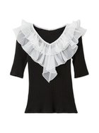 【スナイデル/SNIDEL】のフリルカラーカットプルオーバー 人気、トレンドファッション・服の通販 founy(ファニー) ファッション Fashion レディースファッション Fashion for Women トップス・カットソー Cut & Sew Tops カジュアルプルオーバー・ニットトップス Pullovers & Knit Tops / Casual Pullovers ウェーブ Wavy Pattern オーガンジー Organza Fabric カットソー Cut and Sewn Top クラシカル Classical, Vintage-Inspired シンプル Simple, Minimal ストレート Straight, Straight Cut デコルテ Décolleté, Neckline トレンド Trend, Trending Now ドッキング Docking, Mixed Material フィット Fit, Slim Fit フェミニン Feminine, Girly フリル Frill, Ruffle プリーツ Pleats, Pleated おすすめ Recommended / Our Picks thumbnail BLK[009]|ID: prp329100004614505 ipo3291000000033042206