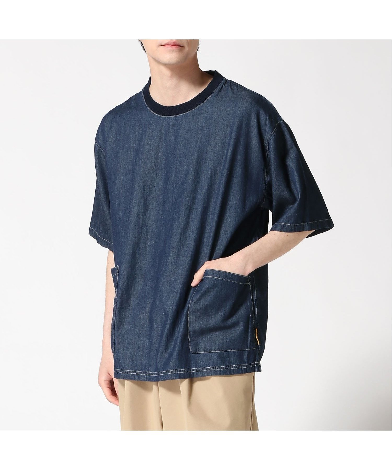 【ジムマスター/gym master / MEN】のgym master/ライトデニムTee インテリア・キッズ・メンズ・レディースファッション・服の通販 founy(ファニー) 　ファッション　Fashion　メンズファッション　Fashion for Men　ショート　Short, Short Length　スリーブ　Sleeve, Long Sleeve / Short Sleeve　デニム　Denim, Jeans Material　人気　Popular, Best Seller　ダークブルー|ID: prp329100004614561 ipo3291000000033340147