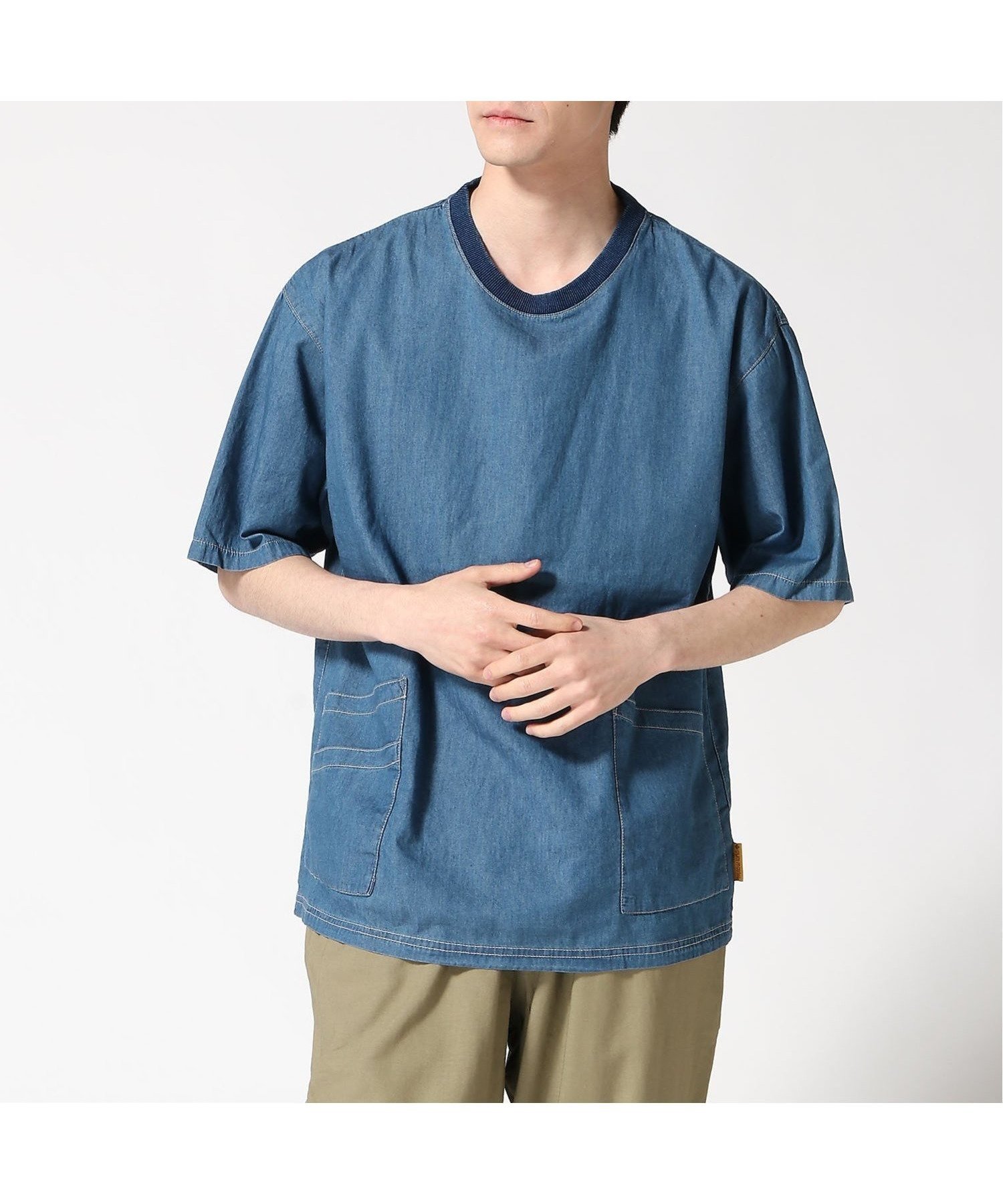 【ジムマスター/gym master / MEN】のgym master/ライトデニムTee インテリア・キッズ・メンズ・レディースファッション・服の通販 founy(ファニー) 　ファッション　Fashion　メンズファッション　Fashion for Men　ショート　Short, Short Length　スリーブ　Sleeve, Long Sleeve / Short Sleeve　デニム　Denim, Jeans Material　人気　Popular, Best Seller　ブルー|ID: prp329100004614561 ipo3291000000033340149