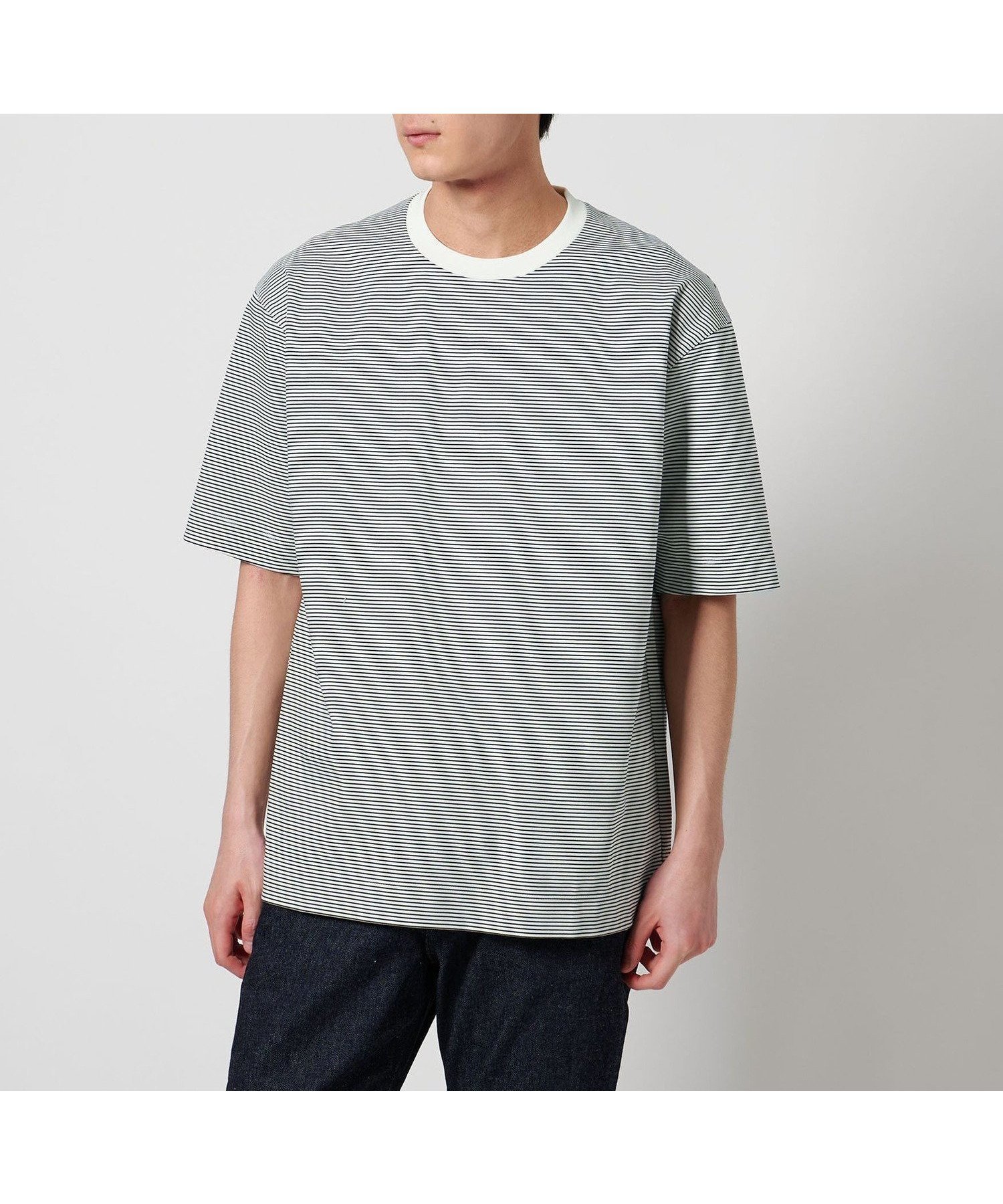 【ユナイテッドアローズ/UNITED ARROWS / MEN】のポンチ ボーダー Tシャツ デオドランド ー抗菌防臭・接触冷感ー インテリア・キッズ・メンズ・レディースファッション・服の通販 founy(ファニー) 　ファッション　Fashion　メンズファッション　Fashion for Men　インナー　Innerwear　カーディガン　Cardigan, Knitwear　抗菌　Antibacterial, Bacteria-Resistant　サンダル　Sandals, Summer Shoes　ジャケット　Jacket, Outerwear　スリッポン　Slip-On, Loafer　定番　Standard, Basic Item　バランス　Balance, Style Balance　ボーダー　Border, Stripe　リラックス　Relax, Relaxed Fit　おすすめ　Recommended / Our Picks　エレガント 上品　Elegant　OFF WHITE|ID: prp329100004614799 ipo3291000000033340135