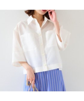 【アンタイトル/UNTITLED】の【セットアップ可能】オーガンジーボクシーシャツ 人気、トレンドファッション・服の通販 founy(ファニー) ファッション Fashion レディースファッション Fashion for Women トップス・カットソー Cut & Sew Tops シャツ・ブラウス・オフィスカジュアル Elegant Blouses & Button-Ups オーガンジー Organza Fabric コンパクト Compact, Small Size ショート Short, Short Length セットアップ Set-Up, Coordinated Outfit トレンド Trend, Trending Now バランス Balance, Style Balance フォルム Silhouette, Form ペンシル Pencil, Pencil Skirt ポケット Pocket, Pocket Detail 夏 Summer |ID:prp329100004614872