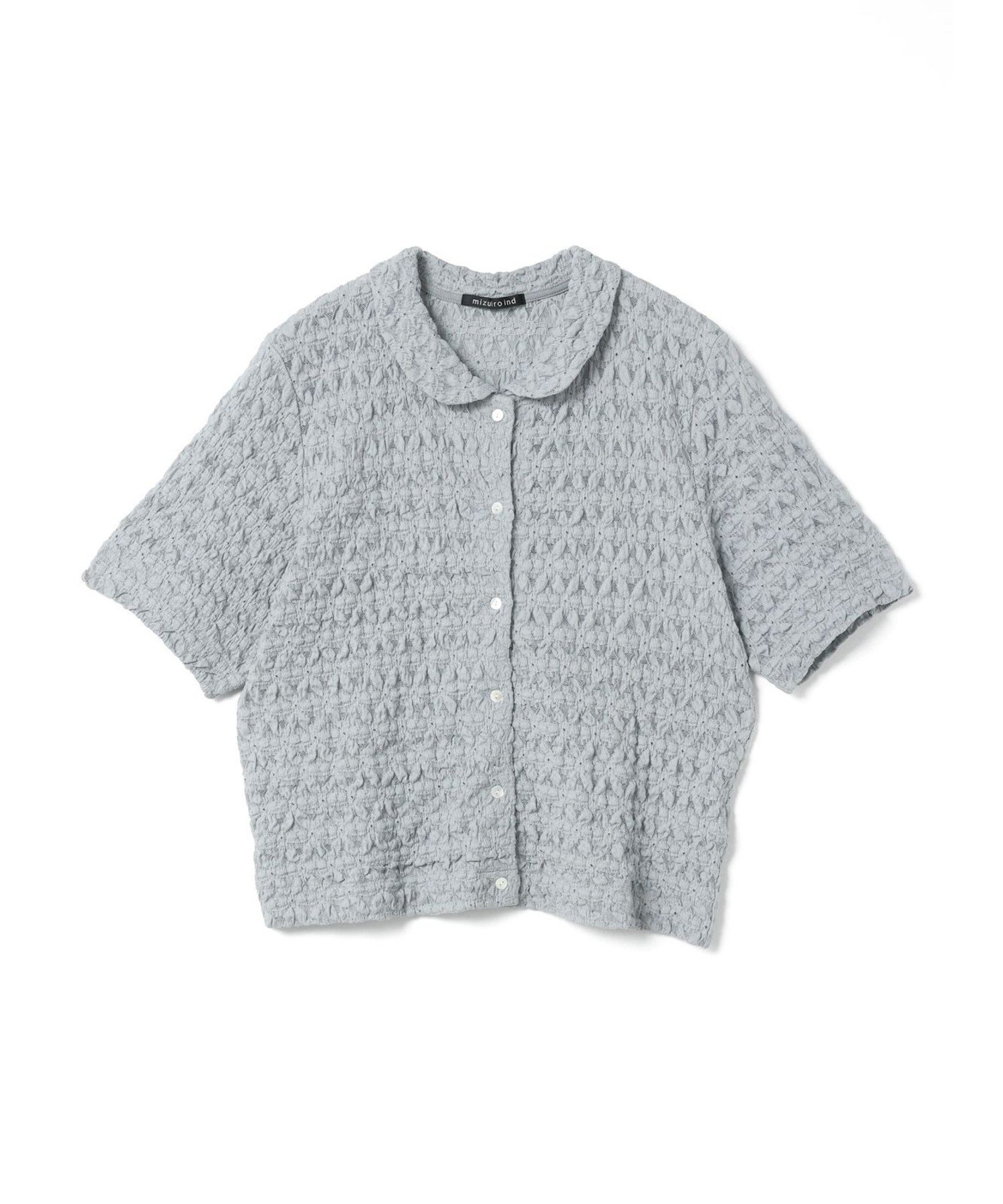 【マーコート/MARcourt】のmizuiro ind ストレッチレースラウンドカラーシャツ インテリア・キッズ・メンズ・レディースファッション・服の通販 founy(ファニー) 　ファッション　Fashion　レディースファッション　Fashion for Women　トップス・カットソー　Cut & Sew Tops　シャツ・ブラウス・オフィスカジュアル　Elegant Blouses & Button-Ups　インナー　Innerwear　コンパクト　Compact, Small Size　ストレッチ　Stretch, Stretchy Fabric　フロント　Front, Front Design　ポケット　Pocket, Pocket Detail　ラウンド　Round, Round Neck　レース　Lace, Lace Fabric　エレガント 上品　Elegant　グレー|ID: prp329100004614894 ipo3291000000033047177
