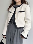 【リリーブラウン/Lily Brown】のツイードショートジャケット 人気、トレンドファッション・服の通販 founy(ファニー) ファッション Fashion レディースファッション Fashion for Women アウター Coat / Outerwear Collection レディースジャケット・軽アウター Jackets おすすめ Recommended / Our Picks クラシカル Classical, Vintage-Inspired ジャケット Jacket, Outerwear セットアップ Set-Up, Coordinated Outfit ツイード Twill, Twill Weave フェミニン Feminine, Girly フロント Front, Front Design ブレード Braid, Decorative Trim ポケット Pocket, Pocket Detail ミニスカート Mini Skirt, Short Skirt エレガント 上品 Elegant 人気 Popular, Best Seller 今季 This Season, Current Season 定番 Standard, Basic Item thumbnail IVR[003]|ID: prp329100004614925 ipo3291000000033190930