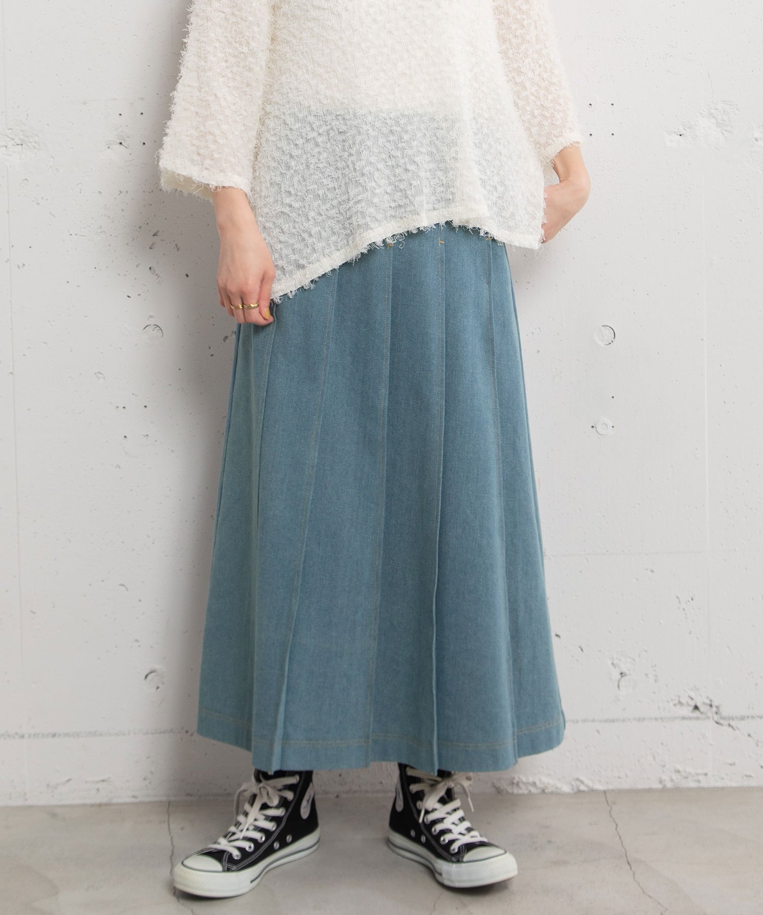 【プードゥドゥ/POU DOU DOU】のステッチプリーツスカート インテリア・キッズ・メンズ・レディースファッション・服の通販 founy(ファニー) 　ファッション　Fashion　レディースファッション　Fashion for Women　スカート　Skirts　プリーツスカート / 上品フェミニンスタイル　Pleated Skirts　ギャザー　Gathered, Ruffled　ジャケット　Jacket, Outerwear　スニーカー　Sneakers, Trainers　スマート　Smart, Elegant　ソックス　Socks, Hosiery　プリーツ　Pleats, Pleated　ポケット　Pocket, Pocket Detail　おすすめ　Recommended / Our Picks　ブリーチ|ID: prp329100004615214 ipo3291000000033051827