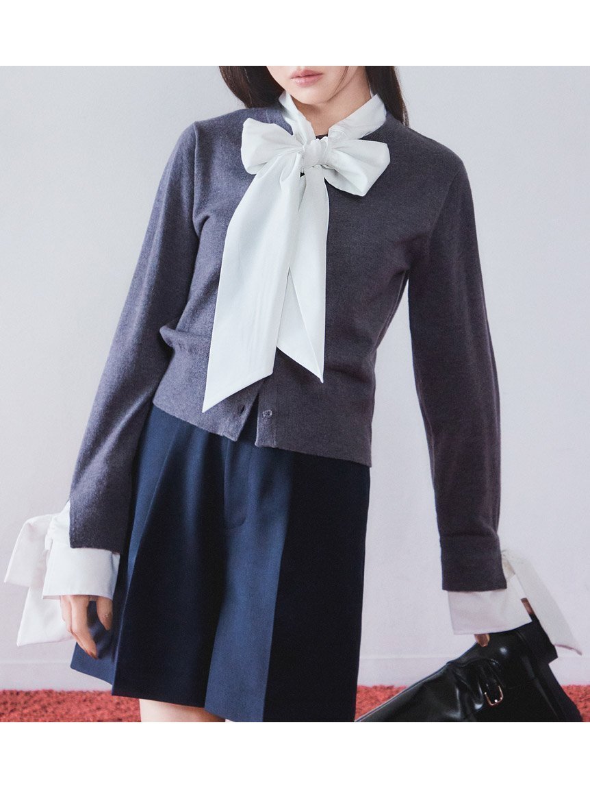 【スナイデル/SNIDEL】のボウタイドッキングニットプルオーバー 人気、トレンドファッション・服の通販 founy(ファニー) 　ファッション　Fashion　レディースファッション　Fashion for Women　トップス・カットソー　Cut & Sew Tops　ニット　Knit Tops & Sweaters　カジュアルプルオーバー・ニットトップス　Pullovers & Knit Tops / Casual Pullovers　ウェーブ　Wavy Pattern　カフス　Cuff Design　カーディガン　Cardigan, Knitwear　ストライプ　Stripe, Striped Pattern　ストレッチ　Stretch, Stretchy Fabric　ストレート　Straight, Straight Cut　ドッキング　Docking, Mixed Material　ビッグ　Big, Oversized　ブロード　Broadcloth, Fine Cotton　無地　Plain, Solid Color　リボン　Ribbon, Bow　おすすめ　Recommended / Our Picks　 other-1|ID: prp329100004615248 ipo3291000000033052237