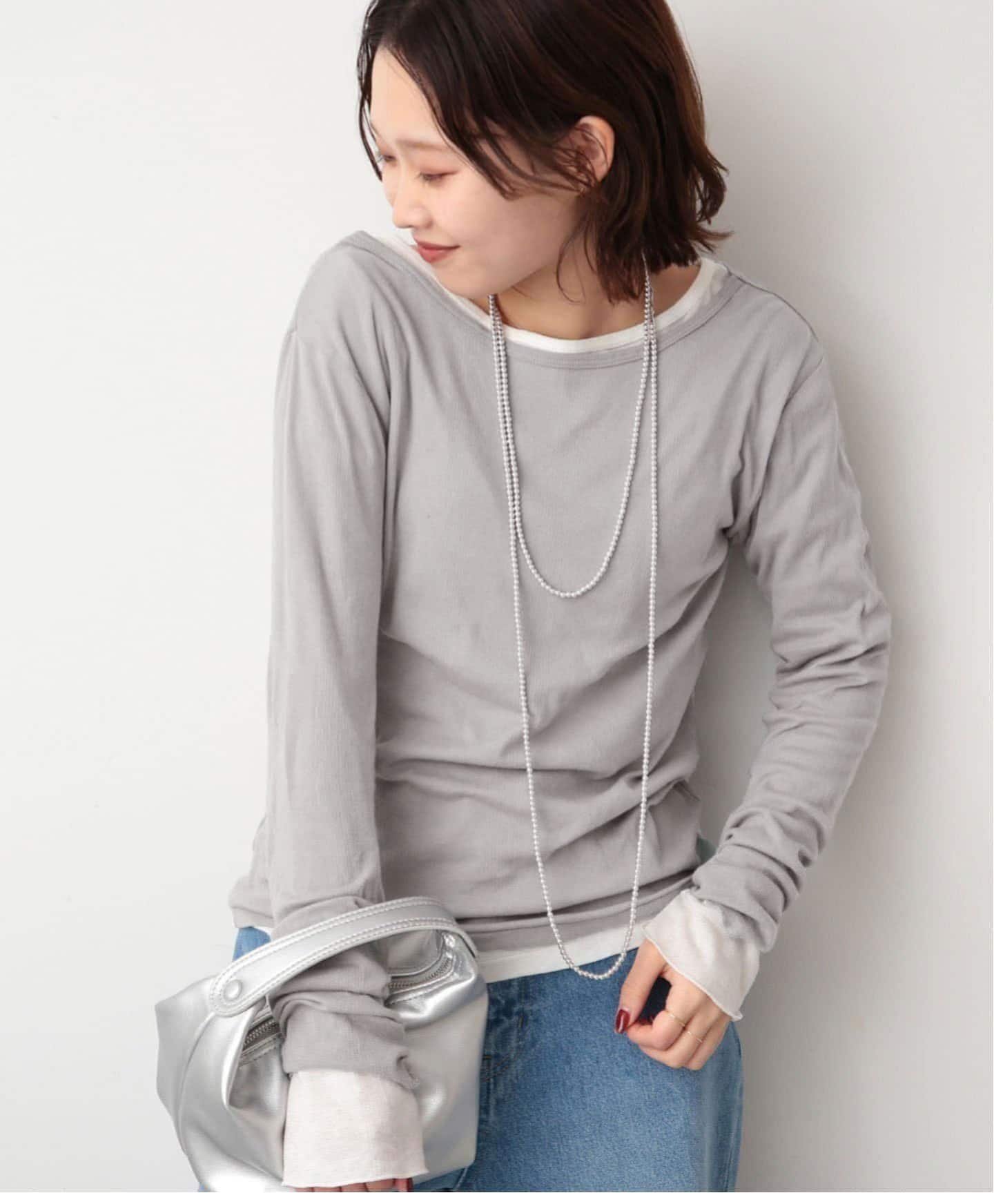【スローブ イエナ/SLOBE IENA】の《追加6 /一部カラーWEB・店舗限定》miller SLOBE別注 SHEER RIB クルーネック インテリア・キッズ・メンズ・レディースファッション・服の通販 founy(ファニー) 　ファッション　Fashion　レディースファッション　Fashion for Women　別注　Limited Edition, Custom Order　グレーA|ID: prp329100004615428 ipo3291000000033422970