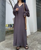 【チャオパニックティピー/CIAOPANIC TYPY】の【きくちゃん企画】リネンレーヨンボリュームスリーブワンピース 人気、トレンドファッション・服の通販 founy(ファニー) ファッション Fashion レディースファッション Fashion for Women ワンピース Dresses カフス Cuff Design スキッパー Skipper, Open Collar スリット Slit, Slit Detail デニム Denim, Jeans Material リボン Ribbon, Bow おすすめ Recommended / Our Picks thumbnail チャコールグレー|ID: prp329100004615450 ipo3291000000033518394
