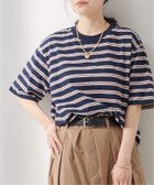 【ジャーナルスタンダード レサージュ/journal standard L'essage】のマルチボーダーTシャツ 人気、トレンドファッション・服の通販 founy(ファニー) ファッション Fashion レディースファッション Fashion for Women トップス・カットソー Cut & Sew Tops シャツ・ブラウス・オフィスカジュアル Elegant Blouses & Button-Ups ロングTシャツ・Tシャツ Longline T-Shirts & Tees 2025年 2025 2025春夏・S/S Spring/Summer 2025 SS25 シンプル Simple, Minimal ボトム Bottoms, Lower Wear ボーダー Border, Stripe 夏 Summer thumbnail ネイビー|ID: prp329100004615468 ipo3291000000033054314