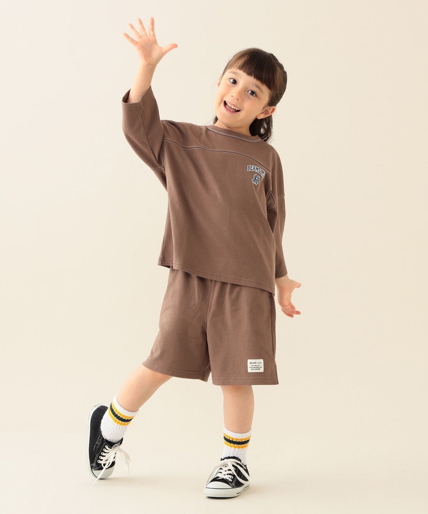 【ビームス ミニ/BEAMS mini / KIDS】のワイド 天竺 セットアップ 2025FW(90~150cm) インテリア・キッズ・メンズ・レディースファッション・服の通販 founy(ファニー) 　ファッション　Fashion　キッズファッション　Fashion for Kids　ショート　Short, Short Length　セットアップ　Set-Up, Coordinated Outfit　ワイド　Wide, Wide Fit　MOCHA|ID: prp329100004615526 ipo3291000000033493623