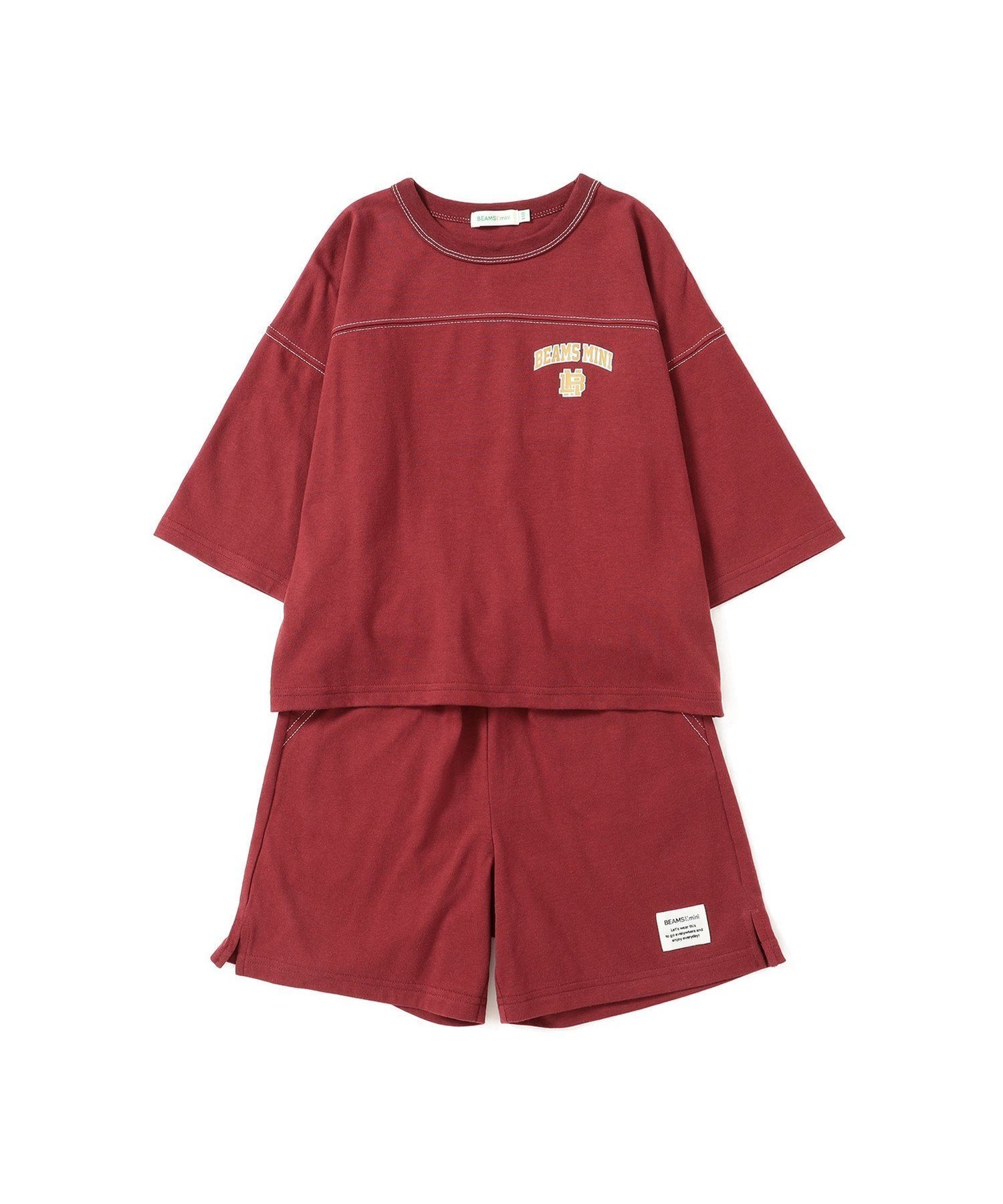 【ビームス ミニ/BEAMS mini / KIDS】のワイド 天竺 セットアップ 2025FW(90~150cm) インテリア・キッズ・メンズ・レディースファッション・服の通販 founy(ファニー) 　ファッション　Fashion　キッズファッション　Fashion for Kids　ショート　Short, Short Length　セットアップ　Set-Up, Coordinated Outfit　ワイド　Wide, Wide Fit　BORDEAUX|ID: prp329100004615526 ipo3291000000033493625