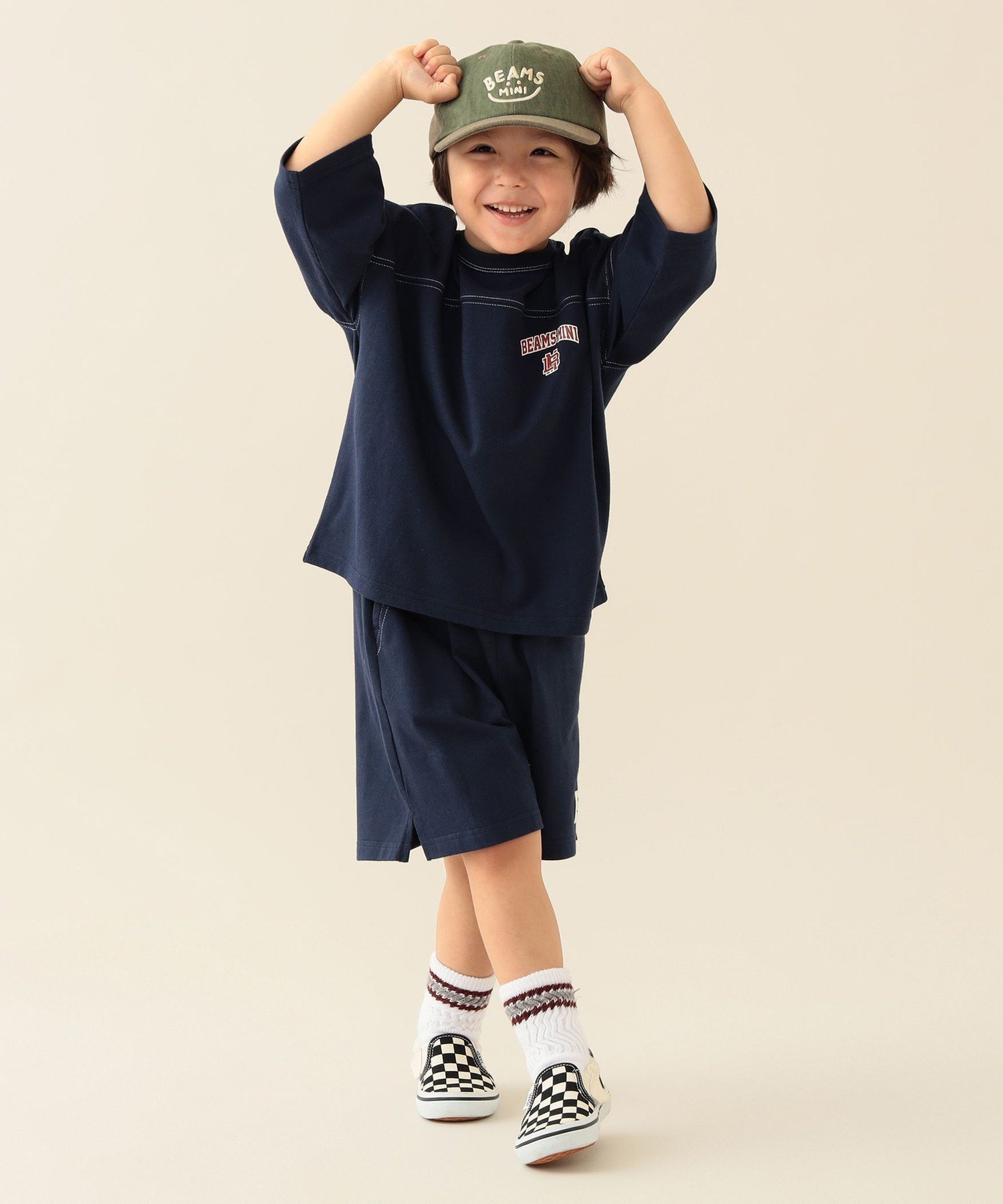 【ビームス ミニ/BEAMS mini / KIDS】のワイド 天竺 セットアップ 2025FW(90~150cm) インテリア・キッズ・メンズ・レディースファッション・服の通販 founy(ファニー) 　ファッション　Fashion　キッズファッション　Fashion for Kids　ショート　Short, Short Length　セットアップ　Set-Up, Coordinated Outfit　ワイド　Wide, Wide Fit　NAVY|ID: prp329100004615526 ipo3291000000033493626