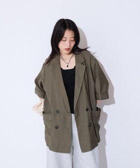 【ジーナシス/JEANASiS】のルーズWジャケットSS 人気、トレンドファッション・服の通販 founy(ファニー) ファッション Fashion レディースファッション Fashion for Women アウター Coat / Outerwear Collection レディースジャケット・軽アウター Jackets インナー Innerwear カットソー Cut and Sewn Top キャミソール Camisole, Spaghetti Strap Top ジャケット Jacket, Outerwear タンク Tank Top, Sleeveless Top フェミニン Feminine, Girly ルーズ Loose, Oversized 半袖 Short Sleeve, Half Sleeve |ID:prp329100004615531