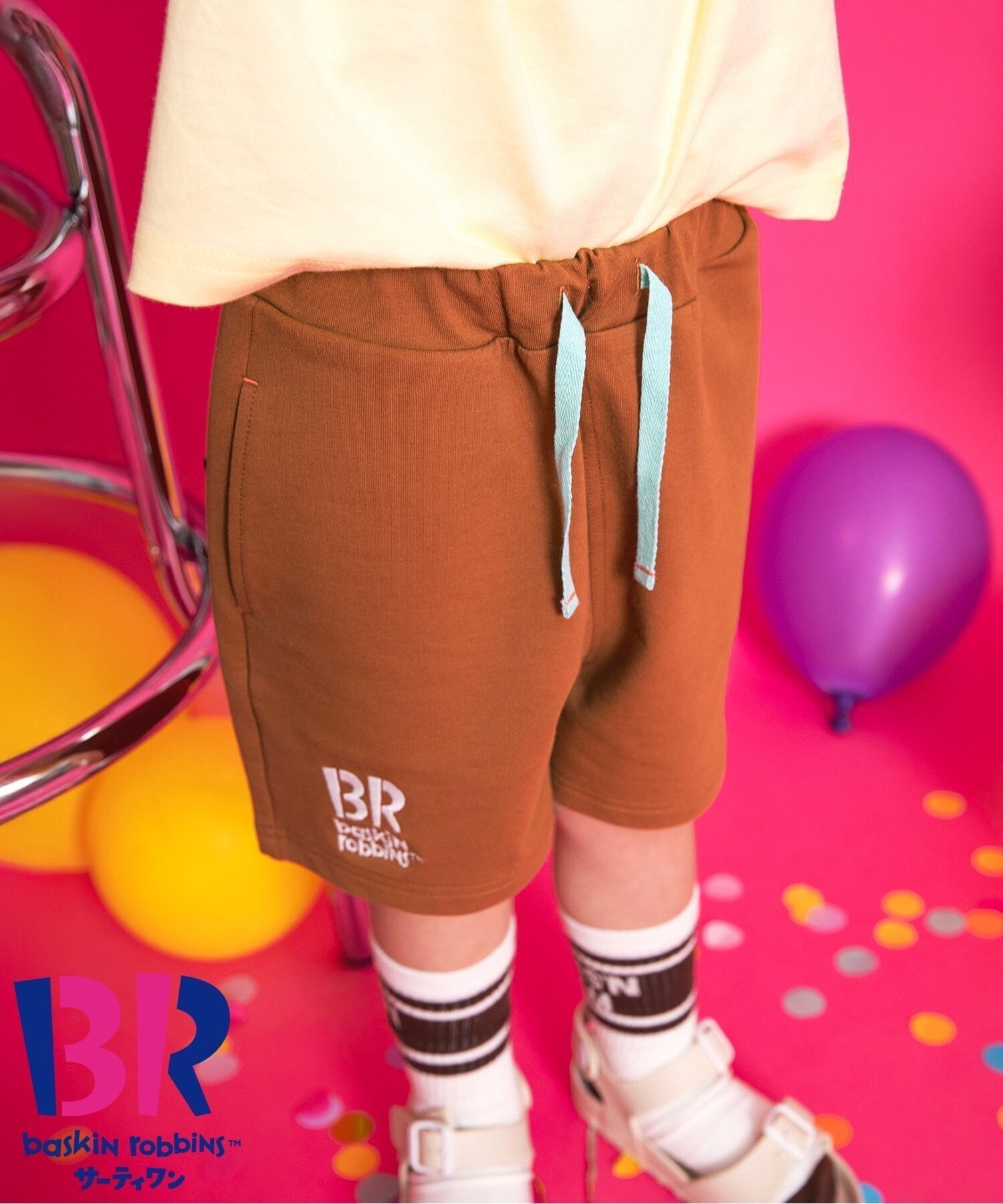 【エフオー オンラインストア/F.O.Online Store / KIDS】のサーティワン フレーバーハーフパンツ 4分丈 インテリア・キッズ・メンズ・レディースファッション・服の通販 founy(ファニー) 　ファッション　Fashion　キッズファッション　Fashion for Kids　ボトムス　Bottoms　コラボ　Collaboration, Collab　ハーフ　Half, Half-Length　ポケット　Pocket, Pocket Detail　モチーフ　Motif, Design Theme　人気　Popular, Best Seller　夏　Summer　ブラウン|ID: prp329100004615561 ipo3291000000033482646