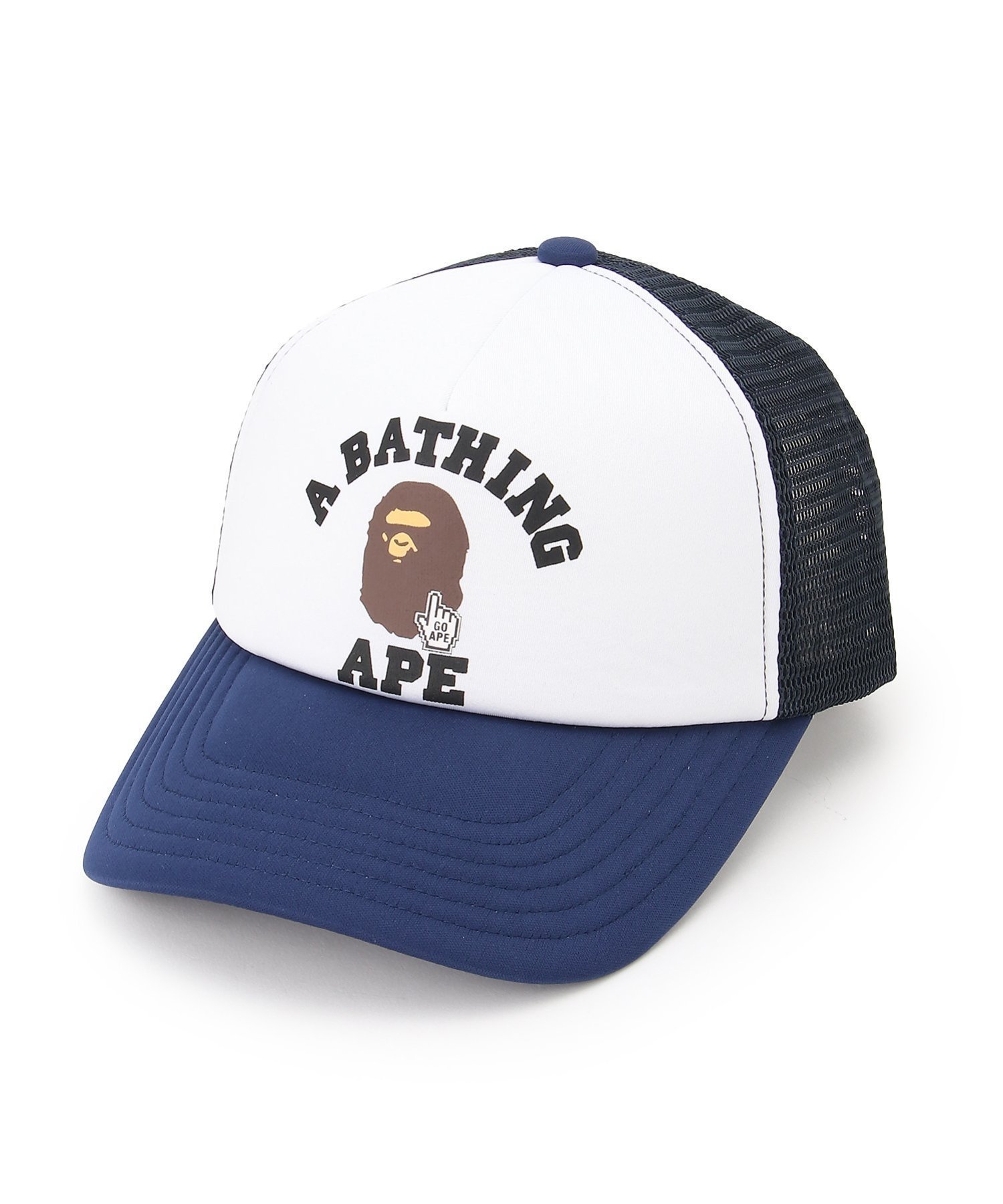 【その他のブランド/Other】のGO APE POINTER COLLEGE MESH CAP BAPEC インテリア・キッズ・メンズ・レディースファッション・服の通販 founy(ファニー) 　ファッション　Fashion　メンズファッション　Fashion for Men　キャップ　Cap, Baseball Cap　スペシャル　Special, Limited Edition　プリント　Print, Printed Pattern　メッシュ　Mesh, Net Fabric　ラバー　Rubber, Rubber Sole　NAVY|ID: prp329100004615589 ipo3291000000033199072