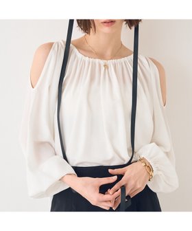 【ルージュヴィフラクレ/Rouge vif la cle】の【一部店舗限定】オープンショルダーブラウス 人気、トレンドファッション・服の通販 founy(ファニー) ファッション Fashion レディースファッション Fashion for Women トップス・カットソー Cut & Sew Tops シャツ・ブラウス・オフィスカジュアル Elegant Blouses & Button-Ups デニム Denim, Jeans Material |ID:prp329100004615701