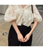 【カプリシューレマージュ/CAPRICIEUX LEMAGE】の【晩夏の羽織におすすめ】コードレースジップブルゾン アイボリー|ID: prp329100004615753 ipo3291000000033400597
