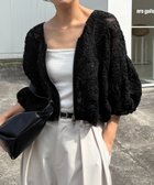 【カプリシューレマージュ/CAPRICIEUX LEMAGE】の【晩夏の羽織におすすめ】コードレースジップブルゾン ブラック|ID: prp329100004615753 ipo3291000000033400600