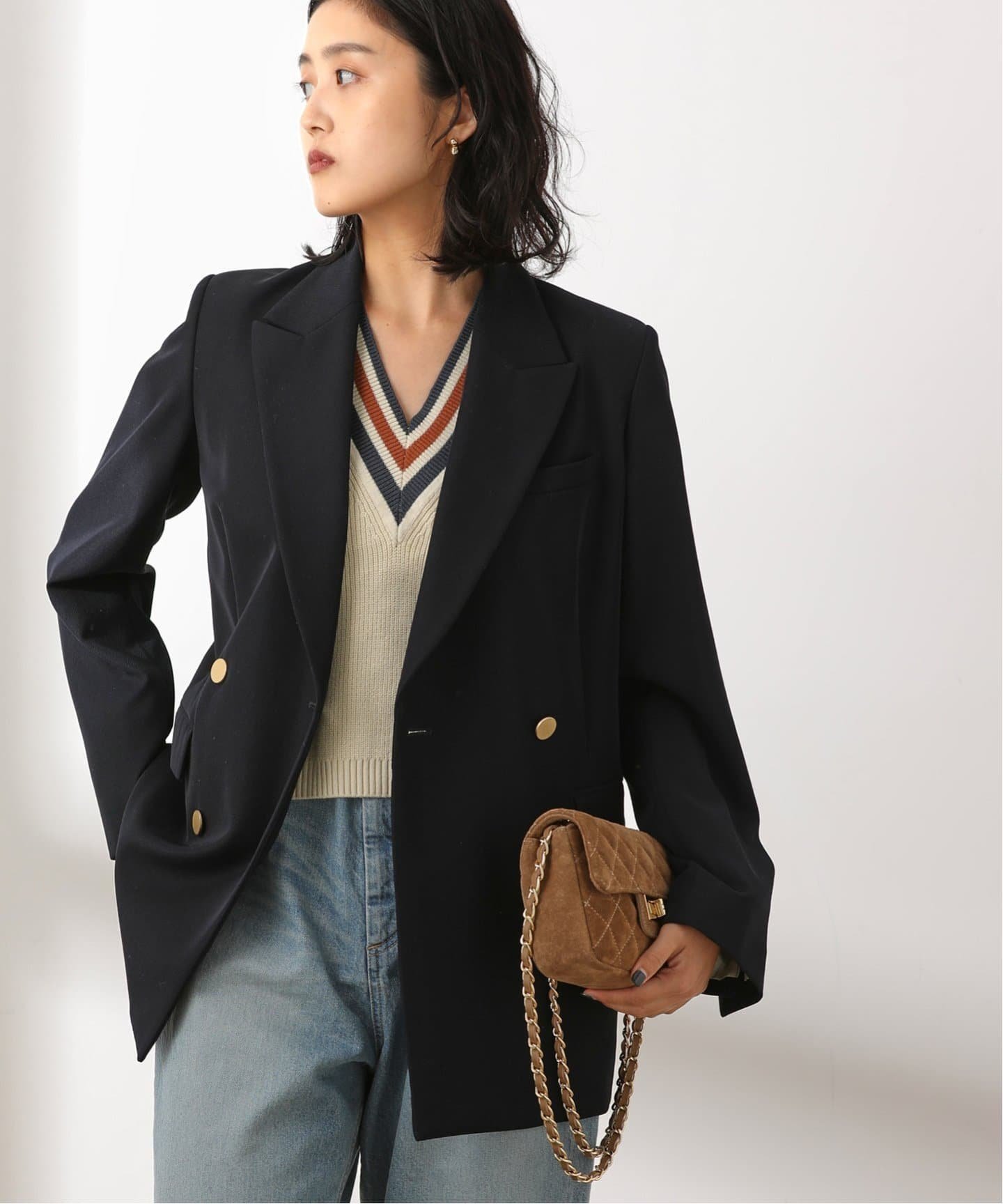 【ジャーナルスタンダード レサージュ/journal standard L'essage】の《追加 》ヴィスポリギャバブレザージャケット インテリア・キッズ・メンズ・レディースファッション・服の通販 founy(ファニー) 　ファッション　Fashion　レディースファッション　Fashion for Women　アウター　Coat / Outerwear Collection　レディースジャケット・軽アウター　Jackets　2025年　2025　2025-2026秋冬・A/W　Autumn/Winter 2025–26 AW25–26　ネイビー|ID: prp329100004615761 ipo3291000000033057316