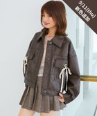 【マジェスティック レゴン/MAJESTIC LEGON】の2wayリボンステンカラーブルゾン ブラウン柄|ID: prp329100004615799 ipo3291000000033877559