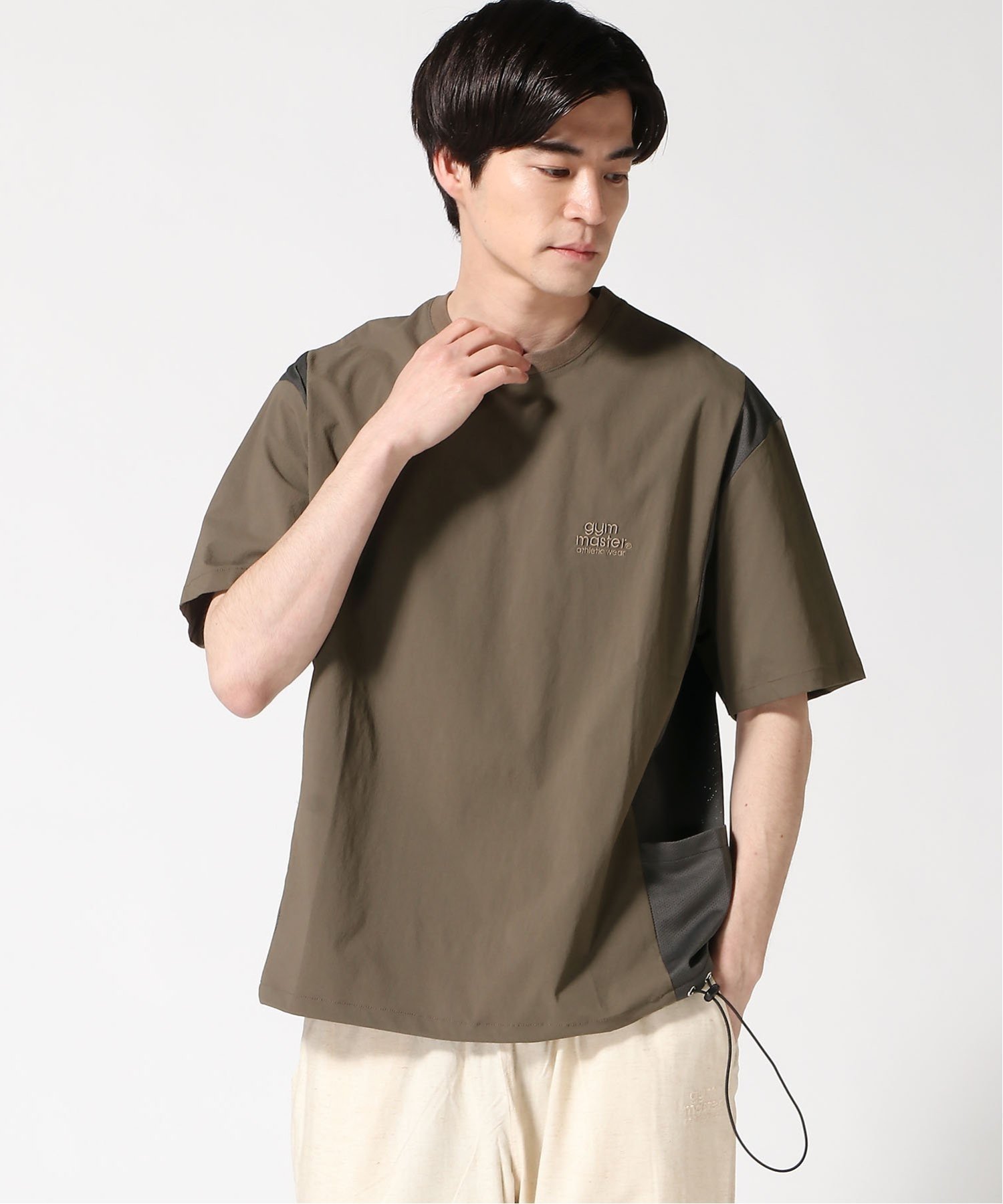 【ジムマスター/gym master / MEN】のgym master/マイクロリップメッシュ切り替えTee インテリア・キッズ・メンズ・レディースファッション・服の通販 founy(ファニー) 　ファッション　Fashion　メンズファッション　Fashion for Men　アウトドア　Outdoor Clothing　ショルダー　Shoulder, Shoulder Strap　ベーシック　Basic, Essential　ミックス　Mix, Mixed Style　メッシュ　Mesh, Net Fabric　ブラウン|ID: prp329100004615830 ipo3291000000033293114