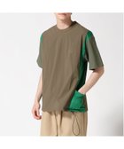 【ジムマスター/gym master / MEN】のgym master/マイクロリップメッシュ切り替えTee ブラウンxオリーブ|ID: prp329100004615830 ipo3291000000033293115