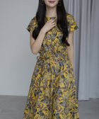 【プレフェリール/PREFERIR】のリーフ柄プリントワンピース イエロー|ID: prp329100004616324 ipo3291000000033567392