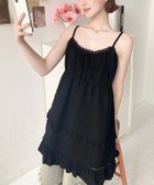 【モーメントプラス/moment+ / MEN】のコットンレースフリルティアードキャミワンピース ブラック|ID: prp329100004616356 ipo3291000000033546209