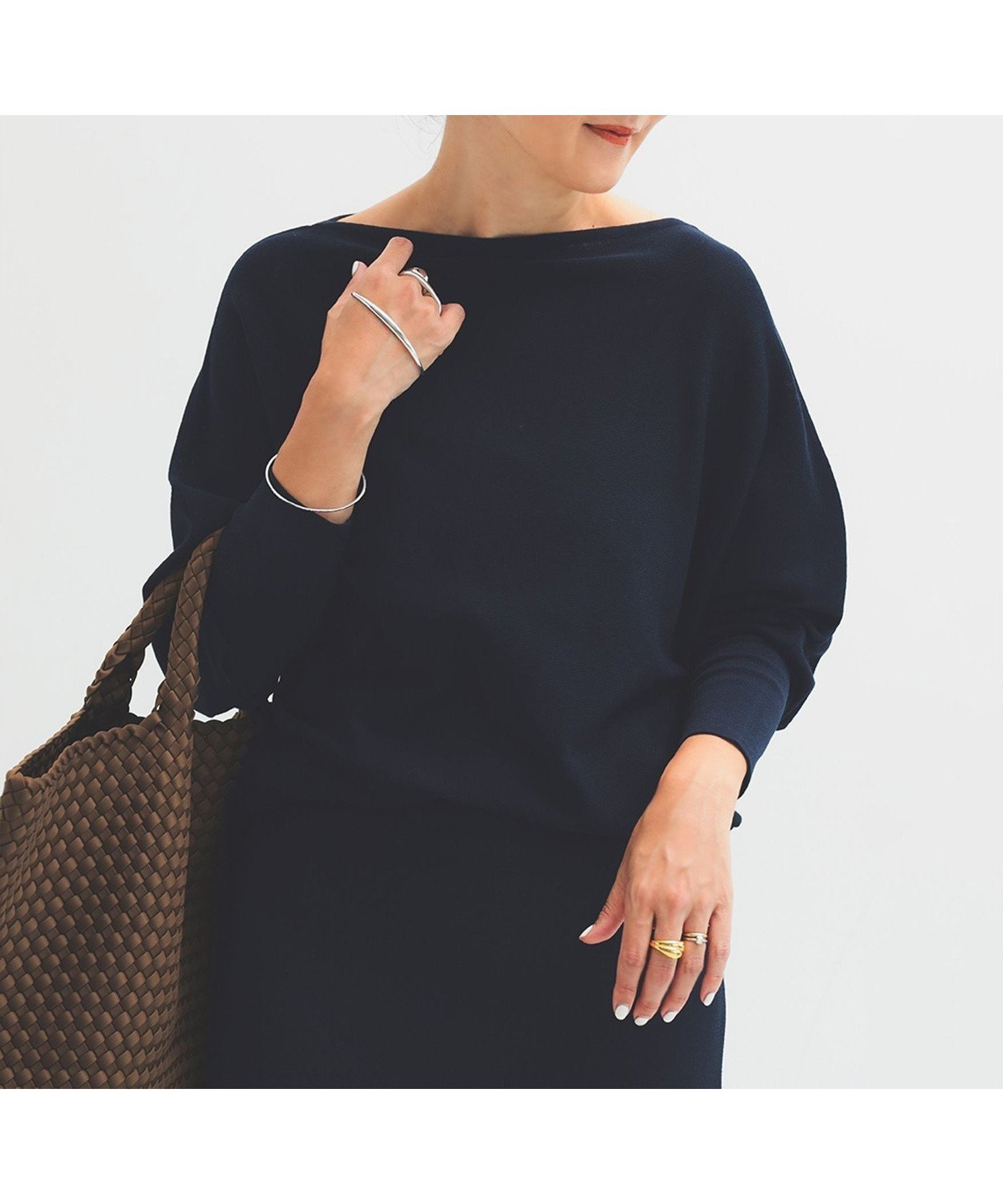 【デミルクス ビームス/Demi-Luxe BEAMS】の【手洗い可能】ボートネック レディ ニット.M 25AW 目黒越子 インテリア・キッズ・メンズ・レディースファッション・服の通販 founy(ファニー) 　ファッション　Fashion　レディースファッション　Fashion for Women　トップス・カットソー　Cut & Sew Tops　ニット　Knit Tops & Sweaters　タイトスカート　Pencil Skirt, Tight Skirt　ドレープ　Drape, Draping Fabric　バランス　Balance, Style Balance　フィット　Fit, Slim Fit　ワイド　Wide, Wide Fit　おすすめ　Recommended / Our Picks　エレガント 上品　Elegant　2025年　2025　2025-2026秋冬・A/W　Autumn/Winter 2025–26 AW25–26　NAVY|ID: prp329100004616484 ipo3291000000033600732