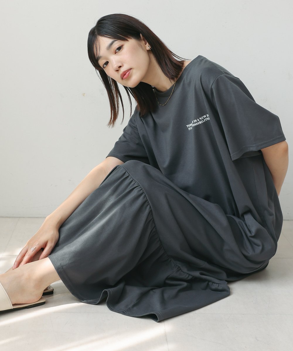 【バブ ブージュルード/Bab Bou Jeloud】の裾ペプラムフリルワンピース インテリア・キッズ・メンズ・レディースファッション・服の通販 founy(ファニー) 　ファッション　Fashion　レディースファッション　Fashion for Women　ワンピース　Dresses　カットソー　Cut and Sewn Top　フェミニン　Feminine, Girly　ペプラム　Peplum, Flared Hem　ミックス　Mix, Mixed Style　再入荷　Restock / Back in Stock　CCL|ID: prp329100004616502 ipo3291000000033066203