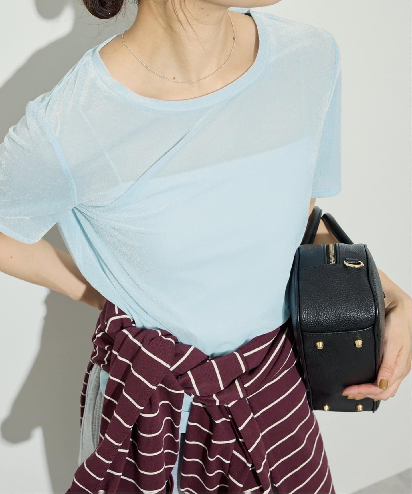 【スローブ イエナ/SLOBE IENA】のベロアTシャツ インテリア・キッズ・メンズ・レディースファッション・服の通販 founy(ファニー) 　ファッション　Fashion　レディースファッション　Fashion for Women　トップス・カットソー　Cut & Sew Tops　シャツ・ブラウス・オフィスカジュアル　Elegant Blouses & Button-Ups　ロングTシャツ・Tシャツ　Longline T-Shirts & Tees　ベロアトップス　Velour Tops / Velvet-Look Items　2025年　2025　2025-2026秋冬・A/W　Autumn/Winter 2025–26 AW25–26　おすすめ　Recommended / Our Picks　インナー　Innerwear　コンパクト　Compact, Small Size　シアー　Sheer, See-Through　ジャケット　Jacket, Outerwear　デニム　Denim, Jeans Material　トレンド　Trend, Trending Now　ベロア　Velour, Soft Velvet　ボトム　Bottoms, Lower Wear　サックスブルー|ID: prp329100004616721 ipo3291000000033579778