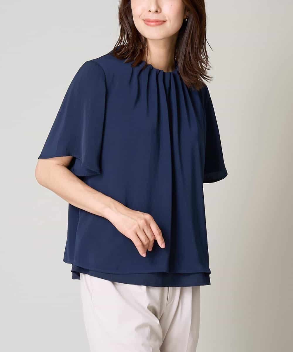 【アー ヴェー ヴェー/a.v.v】のタックネックフレアブラウス 人気、トレンドファッション・服の通販 founy(ファニー) 　ファッション　Fashion　レディースファッション　Fashion for Women　トップス・カットソー　Cut & Sew Tops　シャツ・ブラウス・オフィスカジュアル　Elegant Blouses & Button-Ups　インナー　Innerwear　カーディガン　Cardigan, Knitwear　ジャケット　Jacket, Outerwear　スリーブ　Sleeve, Long Sleeve / Short Sleeve　フォーマル　Formal, Dressy　フレア　Flare, Flared　ベーシック　Basic, Essential　ボトム　Bottoms, Lower Wear　再入荷　Restock / Back in Stock　おすすめ　Recommended / Our Picks　エレガント 上品　Elegant　ビジネス 仕事 通勤　Business / Work / Commuting　 other-1|ID: prp329100004616792 ipo3291000000033073700