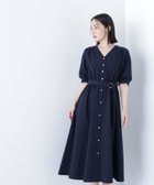 【ナチュラル ビューティー ベーシック/NATURAL BEAUTY BASIC】のゴールドボタンベルテッドワンピース 人気、トレンドファッション・服の通販 founy(ファニー) ファッション Fashion レディースファッション Fashion for Women ワンピース Dresses サッカー Seersucker, Summer Fabric リラックス Relax, Relaxed Fit thumbnail ネイビー|ID: prp329100004617083 ipo3291000000033292891