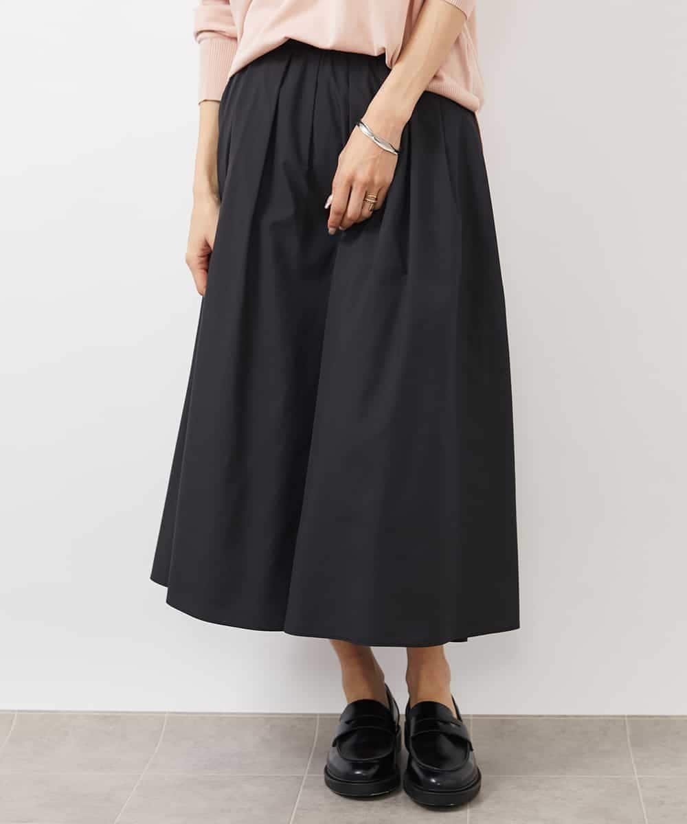 【ミッシェルクラン/MICHEL KLEIN】のギャザーフレアスカート インテリア・キッズ・メンズ・レディースファッション・服の通販 founy(ファニー) 　ファッション　Fashion　レディースファッション　Fashion for Women　スカート　Skirts　Aライン・フレアスカート　A-Line & Flared Skirts　イタリア　Italy　ギャザー　Gathered, Ruffled　フレア　Flare, Flared　ポケット　Pocket, Pocket Detail　人気　Popular, Best Seller　定番　Standard, Basic Item　洗える　Machine Washable　軽量　Lightweight, Ultra Light　ブラック|ID: prp329100004617177 ipo3291000000033172744