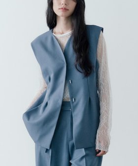 【インディヴィ/INDIVI】のウーステッドライクジレジャケット 人気、トレンドファッション・服の通販 founy(ファニー) ファッション Fashion レディースファッション Fashion for Women アウター Coat / Outerwear Collection レディースジャケット・軽アウター Jackets シンプル Simple, Minimal セットアップ Set-Up, Coordinated Outfit |ID:prp329100004617321