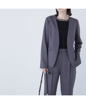 【ナチュラル ビューティー ベーシック/NATURAL BEAUTY BASIC】のパウダリーツイルセットアップシリーズ ノーカラージャケット 人気、トレンドファッション・服の通販 founy(ファニー) ファッション Fashion レディースファッション Fashion for Women アウター Coat / Outerwear Collection レディースジャケット・軽アウター Jackets ノーカラージャケット / シンプル上品コーデ Collarless Jackets おすすめ Recommended / Our Picks ジャケット Jacket, Outerwear ストレート Straight, Straight Cut スーツ Suit, Formalwear セットアップ Set-Up, Coordinated Outfit ダブル Double, Double-Breasted ツイル Twist, Twisted Detail メランジ Melange, Mixed Yarn エレガント 上品 Elegant 洗える Machine Washable |ID:prp329100004617338