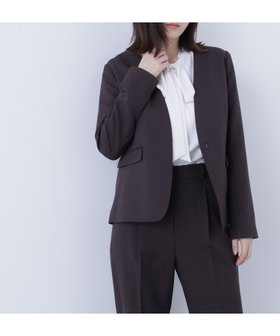【ナチュラル ビューティー ベーシック/NATURAL BEAUTY BASIC】のパウダリーツイルセットアップシリーズ ノーカラージャケット 人気、トレンドファッション・服の通販 founy(ファニー) ファッション Fashion レディースファッション Fashion for Women アウター Coat / Outerwear Collection レディースジャケット・軽アウター Jackets ノーカラージャケット / シンプル上品コーデ Collarless Jackets おすすめ Recommended / Our Picks ジャケット Jacket, Outerwear ストレート Straight, Straight Cut スーツ Suit, Formalwear セットアップ Set-Up, Coordinated Outfit ダブル Double, Double-Breasted ツイル Twist, Twisted Detail メランジ Melange, Mixed Yarn エレガント 上品 Elegant 洗える Machine Washable |ID:prp329100004617338