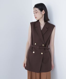 【ナチュラル ビューティー ベーシック/NATURAL BEAUTY BASIC】のベルテッドボクシージレ 人気、トレンドファッション・服の通販 founy(ファニー) ファッション Fashion レディースファッション Fashion for Women アウター Coat / Outerwear Collection トップス・カットソー Cut & Sew Tops ベスト&ジレ / 重ね着スタイル Vests & Gilets フロント Front, Front Design メランジ Melange, Mixed Yarn |ID:prp329100004617345