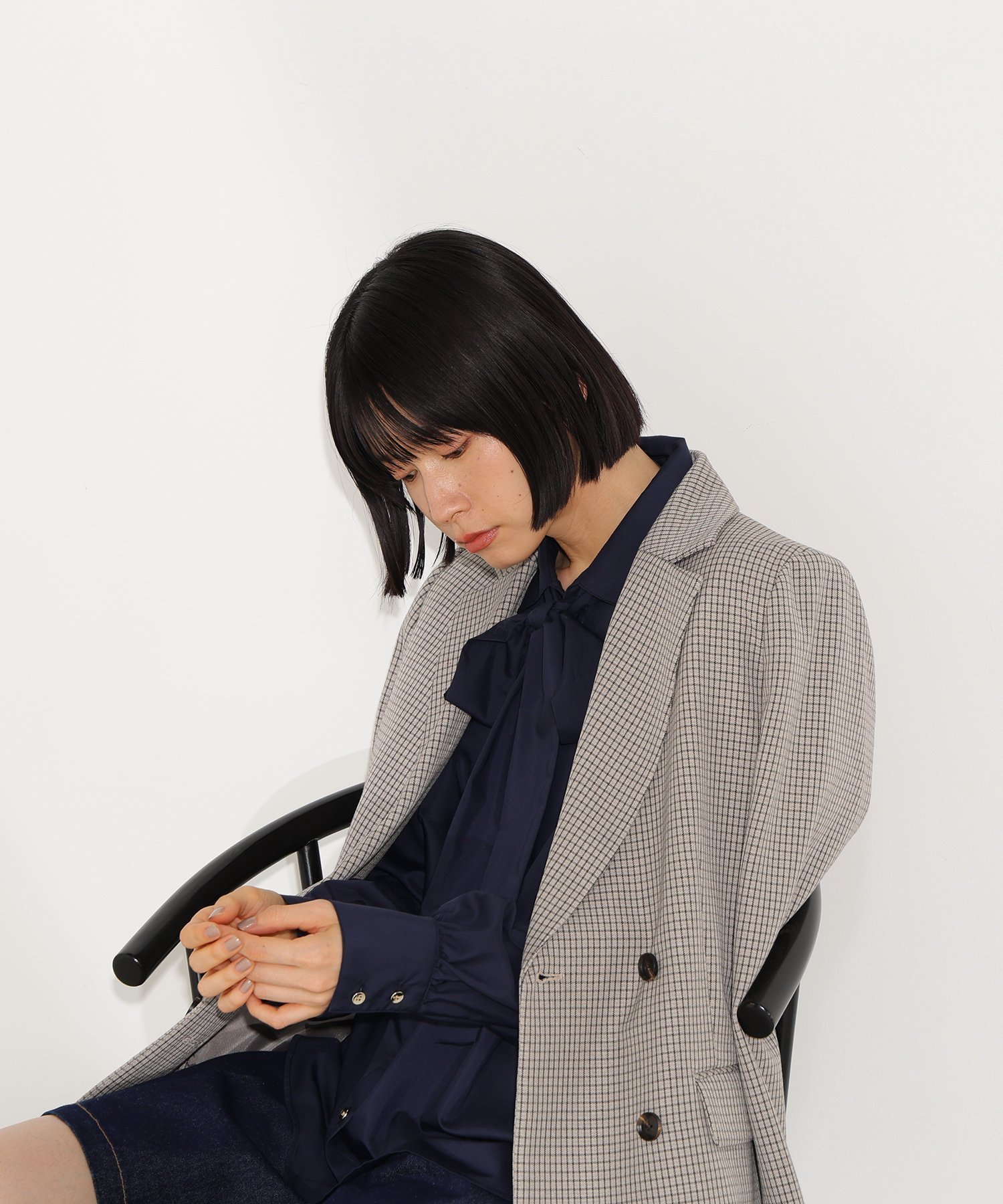 【エヌ ナチュラルビューティーベーシック/N.Natural Beauty basic】のダブルブレストテーラードジャケット インテリア・キッズ・メンズ・レディースファッション・服の通販 founy(ファニー) 　ファッション　Fashion　レディースファッション　Fashion for Women　アウター　Coat / Outerwear Collection　レディースジャケット・軽アウター　Jackets　テーラードジャケット / 通勤・きれいめスタイル　Tailored Jackets & Blazers　おすすめ　Recommended / Our Picks　ストライプ　Stripe, Striped Pattern　チェック　Check, Plaid, Tartan　トレンド　Trend, Trending Now　フロント　Front, Front Design　メランジ　Melange, Mixed Yarn　無地　Plain, Solid Color　チェック2|ID: prp329100004617346 ipo3291000000034007332
